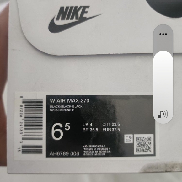 Nike Black/Black/Black W Air Max 270 Box Label main image 0